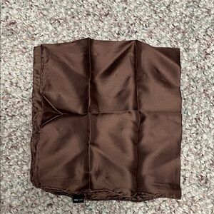 100% silk made in Italy Brown Scarf/poof
